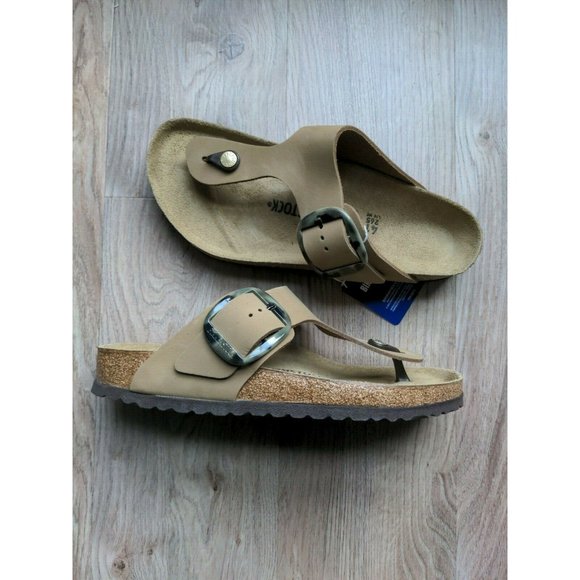 Birkenstock Gizeh Big Buckle Sandals EU 41 Women 10-10.5 Mud Torty Nubuck - Picture 6 of 12